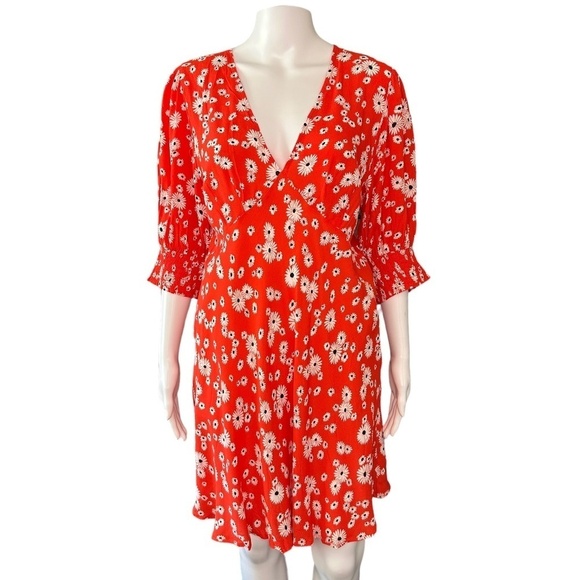 RIXO X Target Mini Dress Womens Size 12  V-Neck Daisy Print Cottagecore - Picture 14 of 16